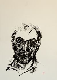 Frank Pieperhoff, 2024, Köpfe, Tusche mit Feder auf Papier, 42cm x 29,7cm-12